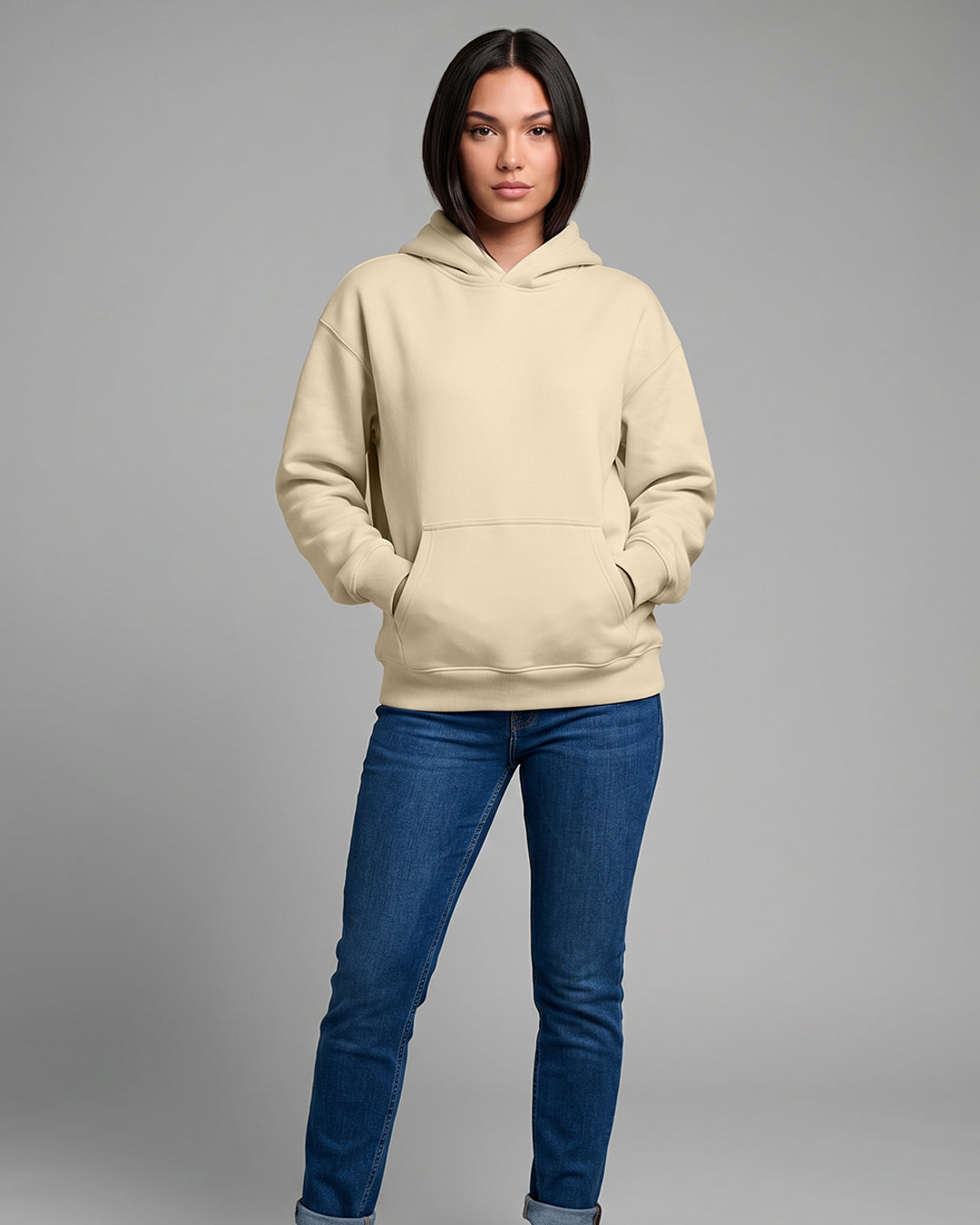 KEYNOO Oversized Pullover Hoodie – Stone