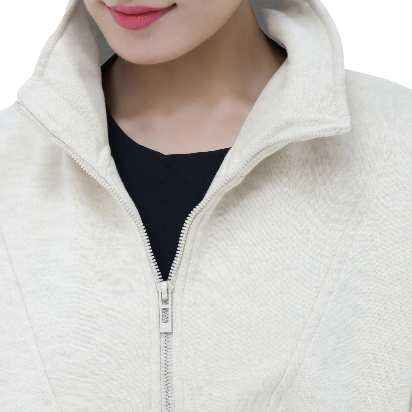 Half Zip Sweatshirts - Oatmeal