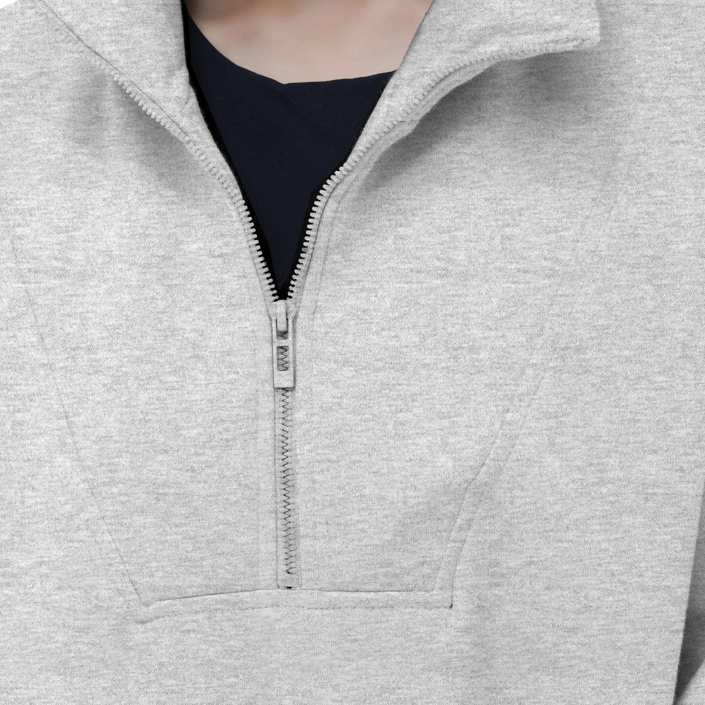 Half Zip Sweatshirts - Oatmeal