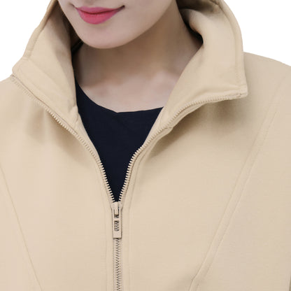 Half Zip Sweatshirts - Oatmeal