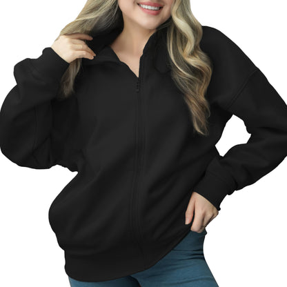 Zip Up Hoodie - Black.