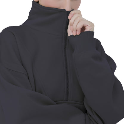 Half Zip Sweatshirts - Oatmeal