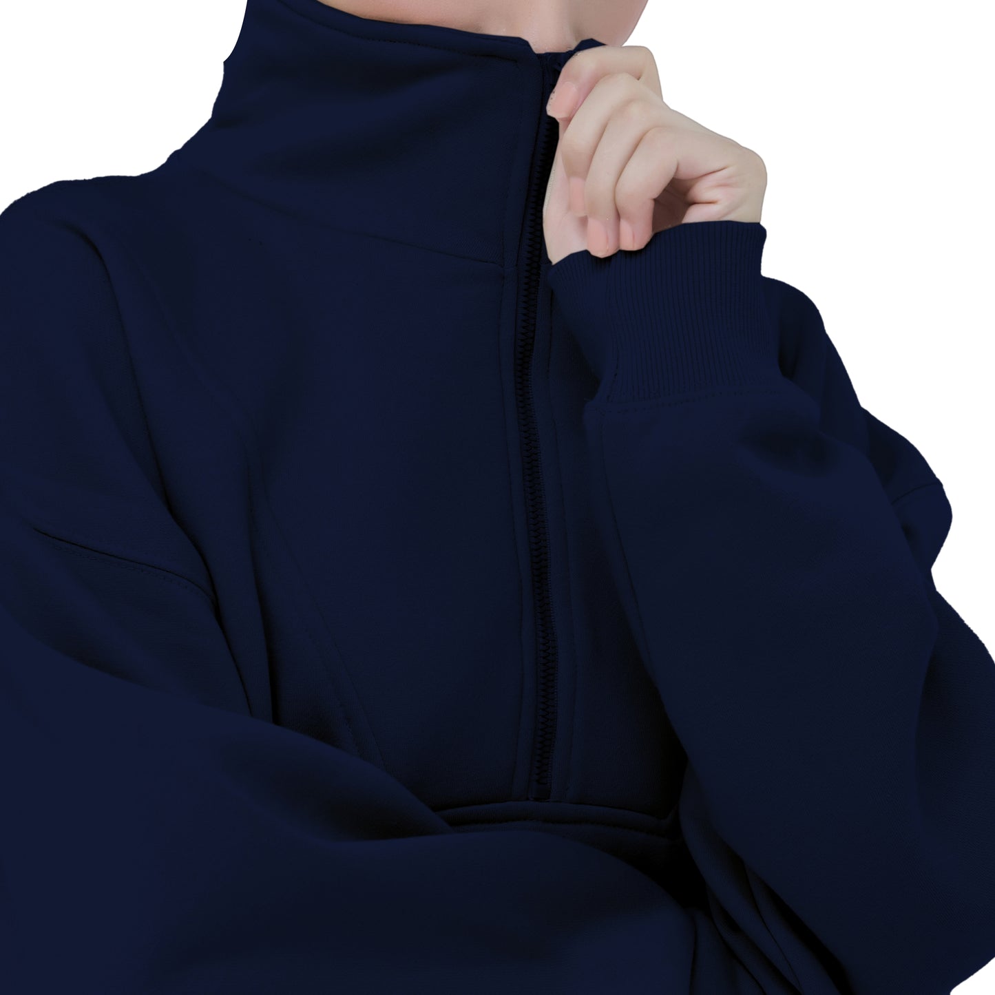 Half Zip Sweatshirts - Oatmeal