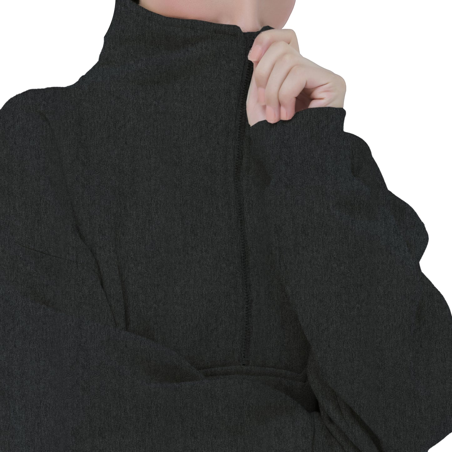 Half Zip Sweatshirts - Oatmeal