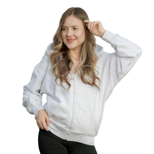 Zip Up Hoodies - Bleached Grey