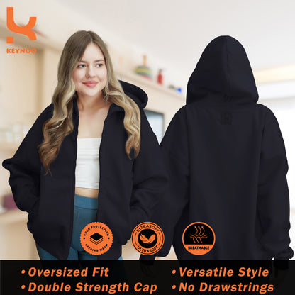 Zip Up Hoodie - Black.