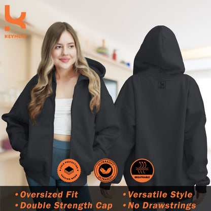 Zip Up Hoodie - Black.