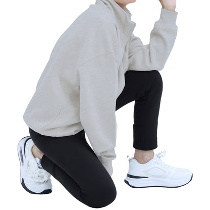 Half Zip Sweatshirts - Oatmeal