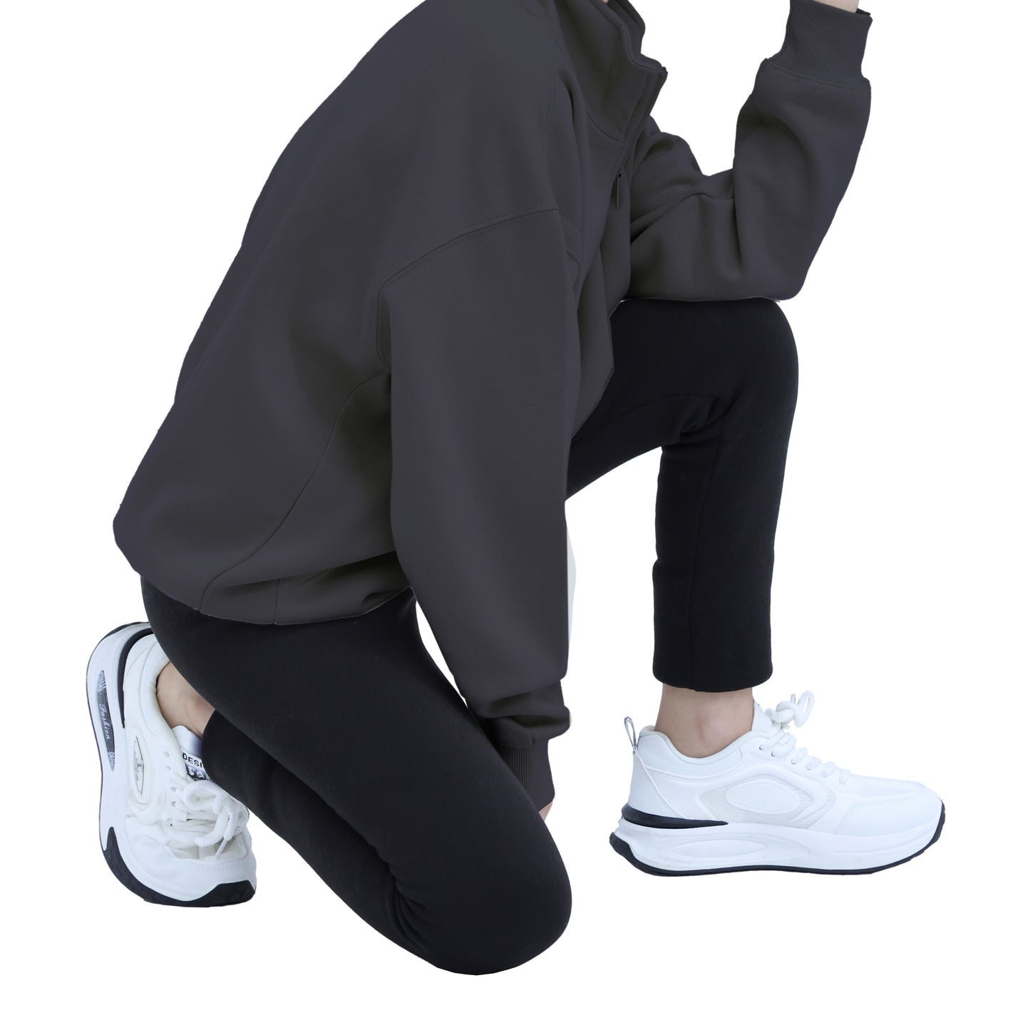 Half Zip Sweatshirts - Oatmeal