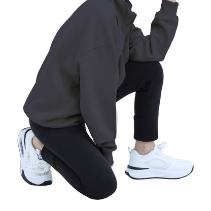 Half Zip Sweatshirts - Oatmeal