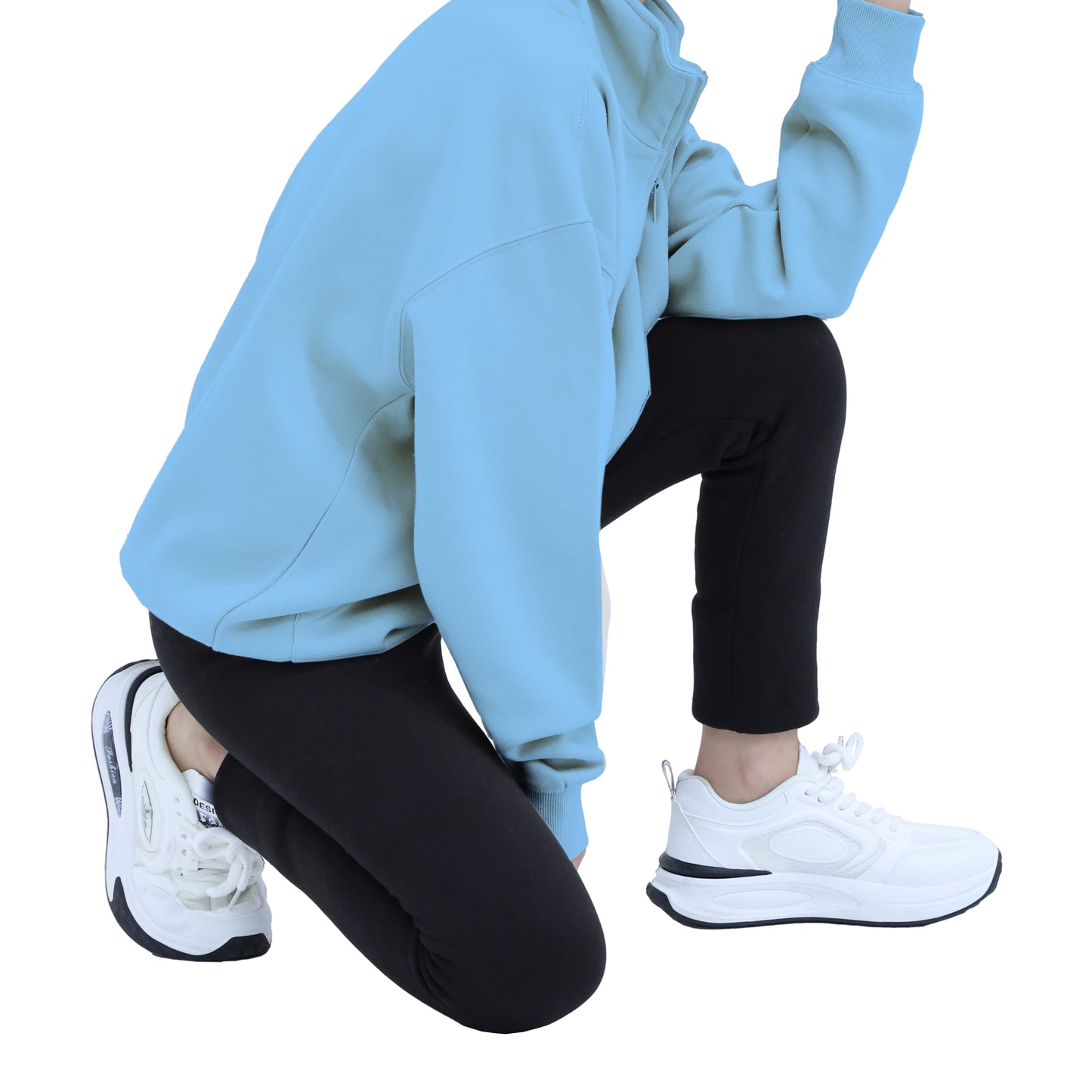 Half Zip Sweatshirts - Oatmeal