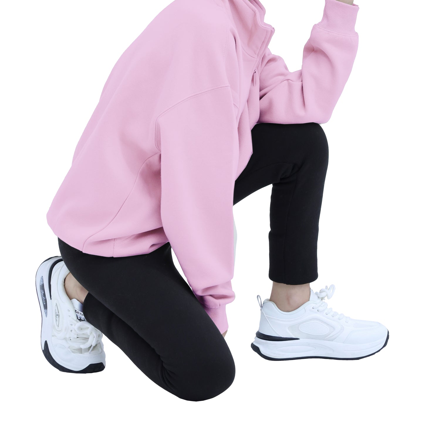 Half Zip Sweatshirts - Oatmeal