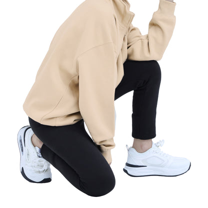 Half Zip Sweatshirts - Oatmeal