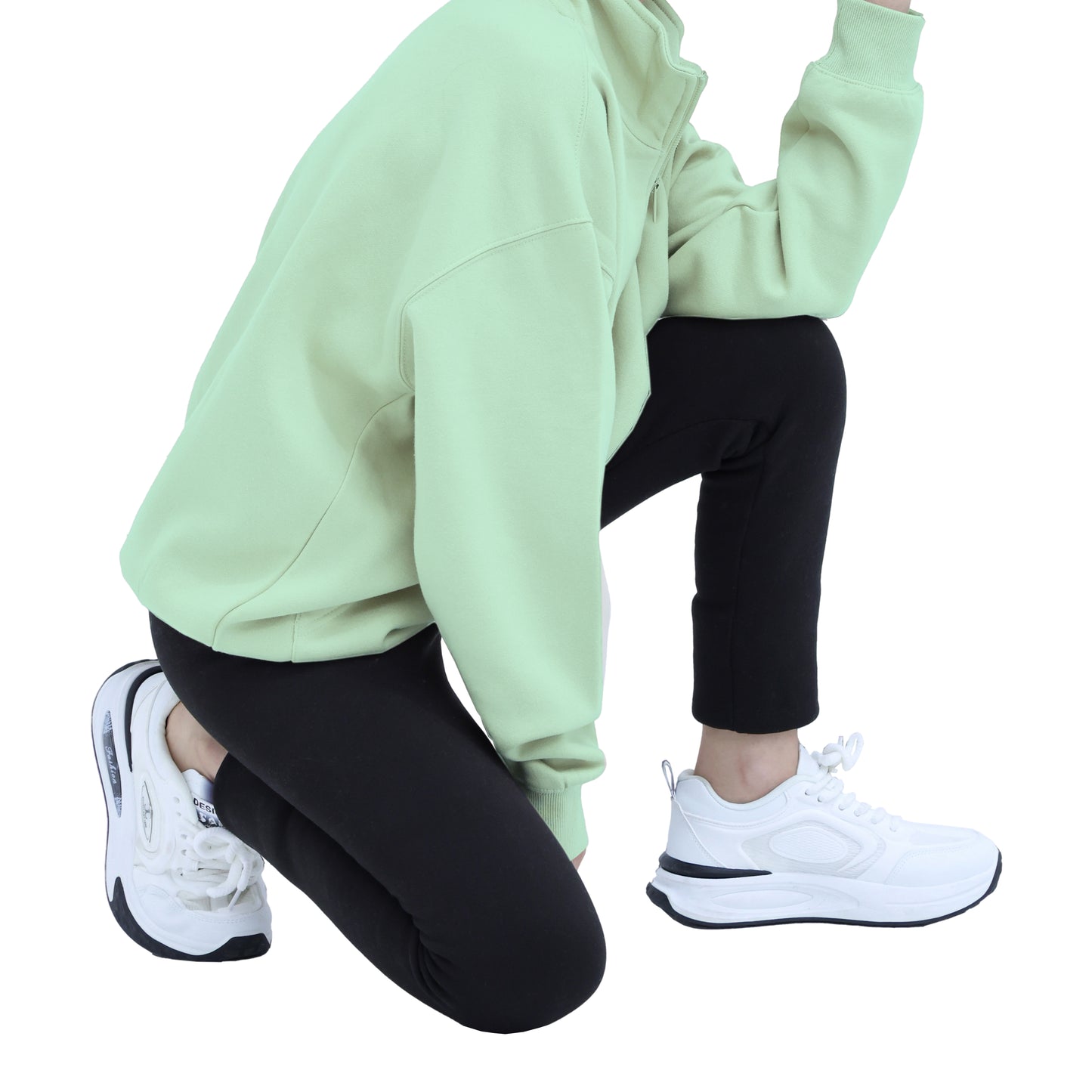 Half Zip Sweatshirts - Oatmeal