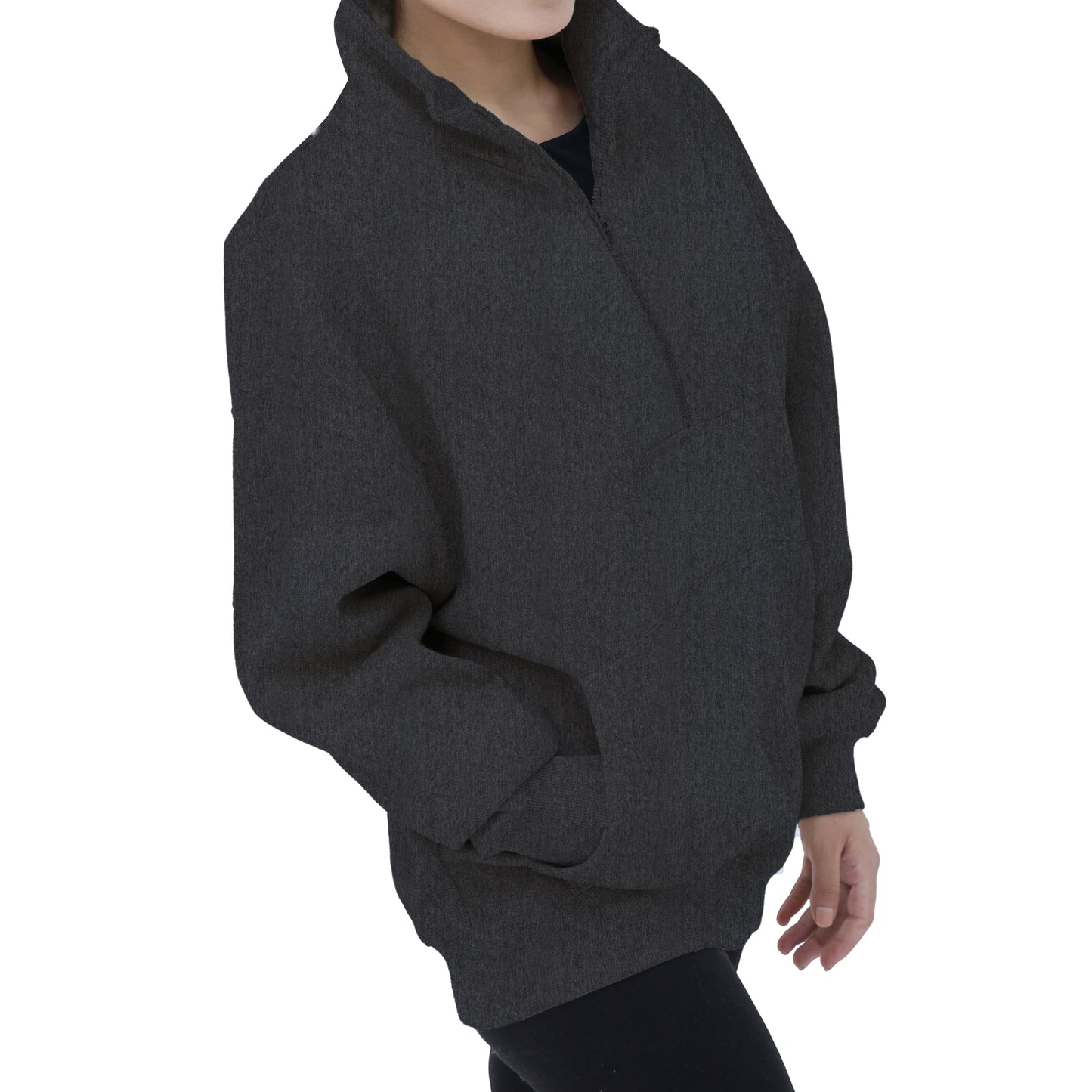 Half Zip Sweatshirts - Oatmeal