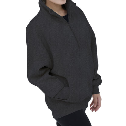 Half Zip Sweatshirts - Oatmeal