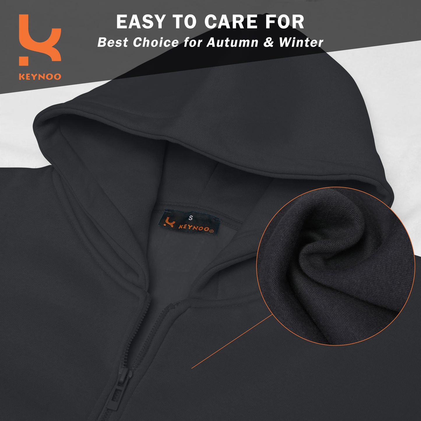 Zip Up Hoodie - Black.