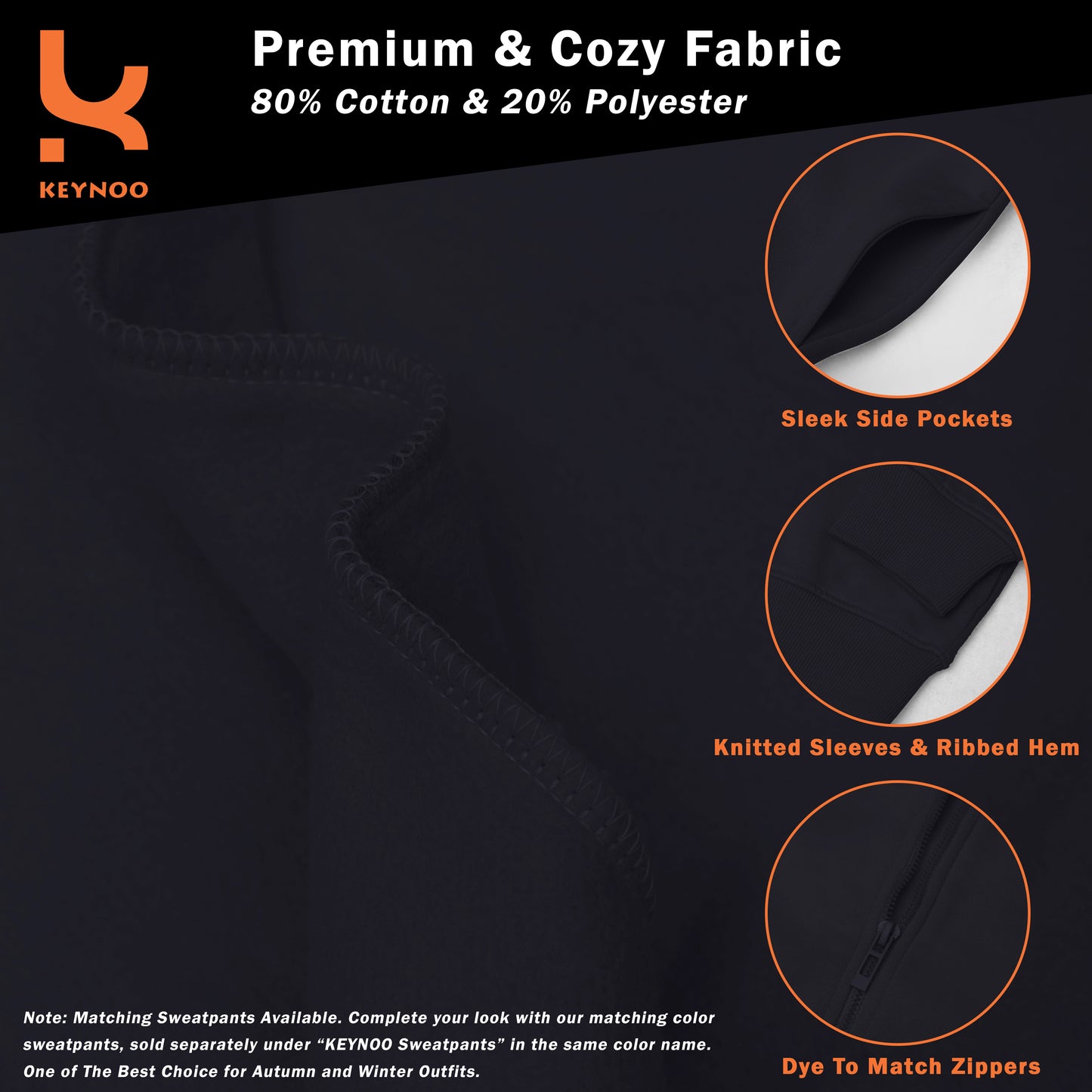 Zip Up Hoodie - Black.