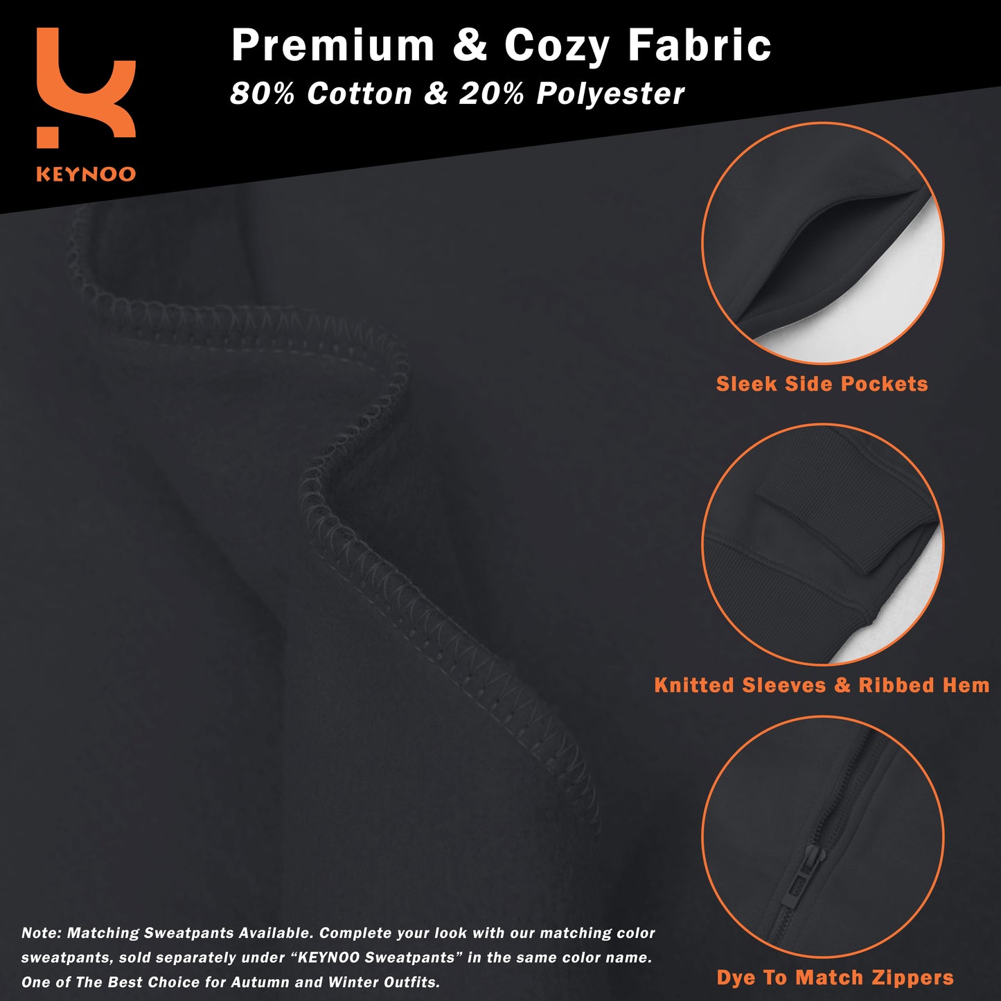 Zip Up Hoodie - Black.