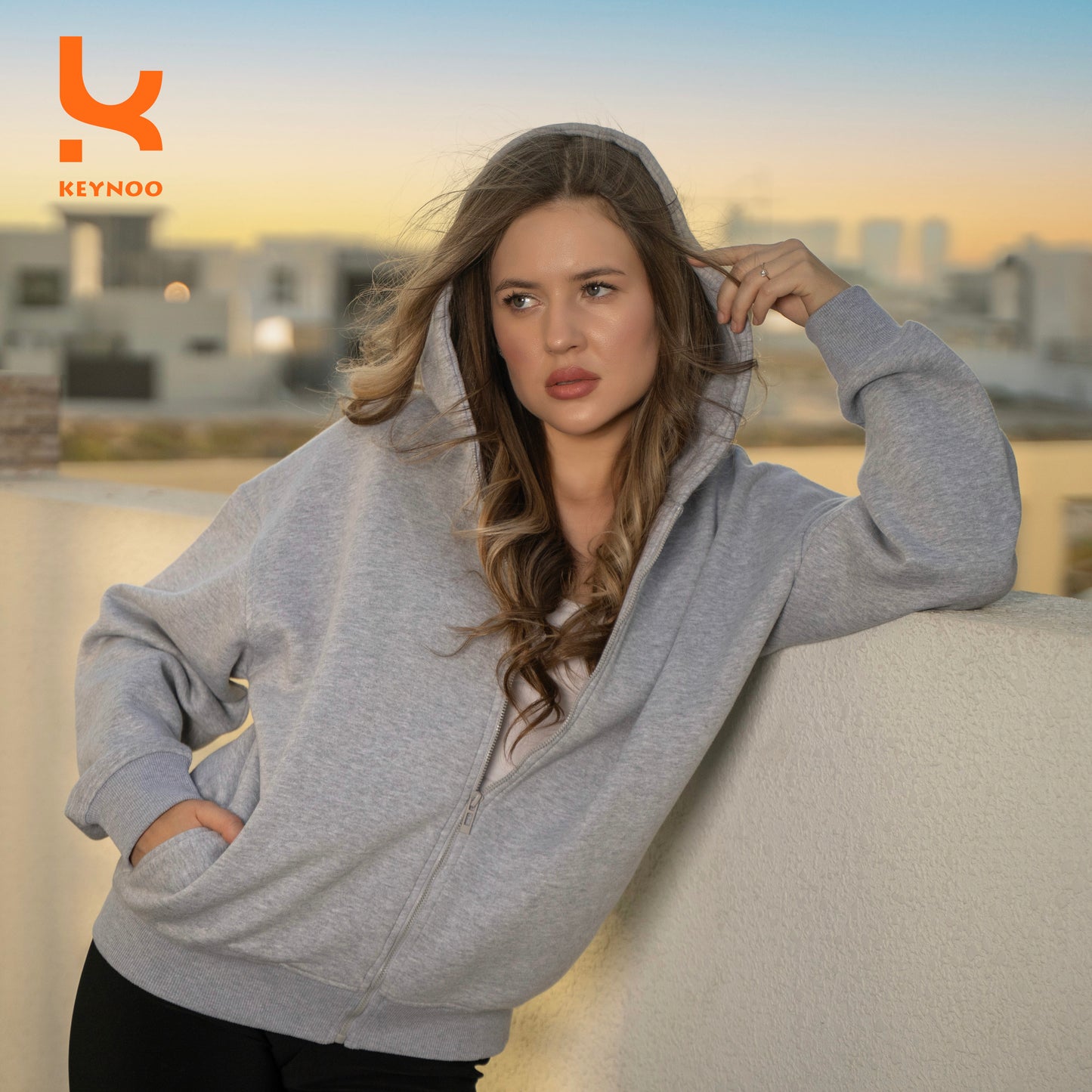 Zip Up Hoodie - Black.