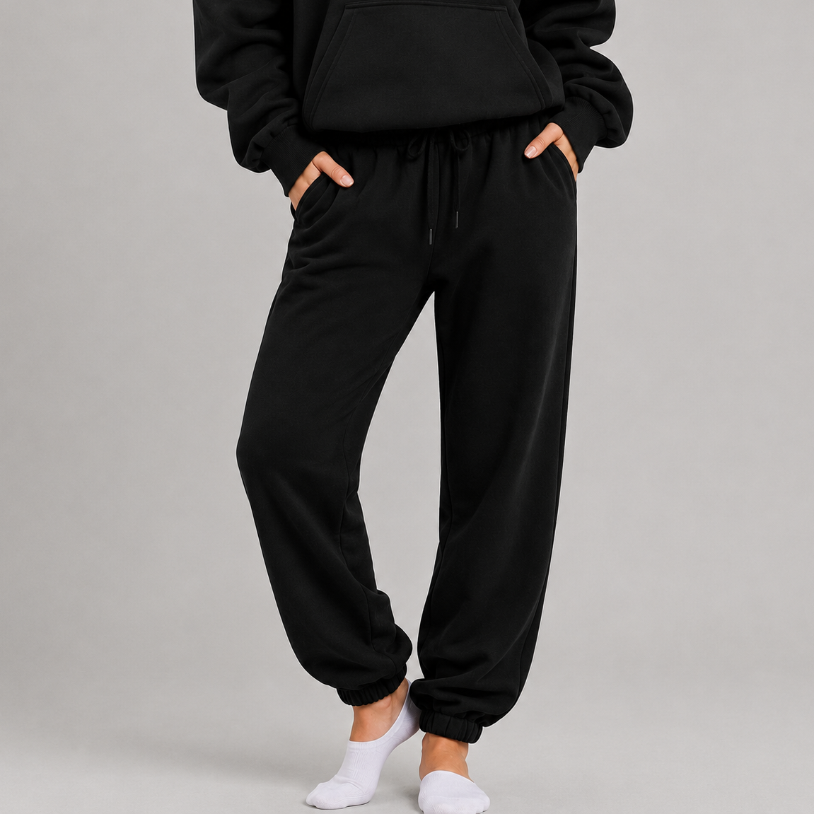 Sweatpant Elastic Bottom - Black