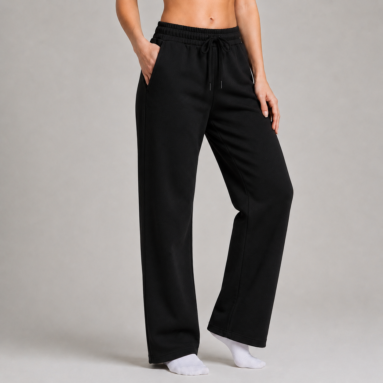 Sweatpant Open Bottom - Black