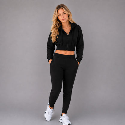 KEYNOO Women's Two Piece Sweatsuit- Black