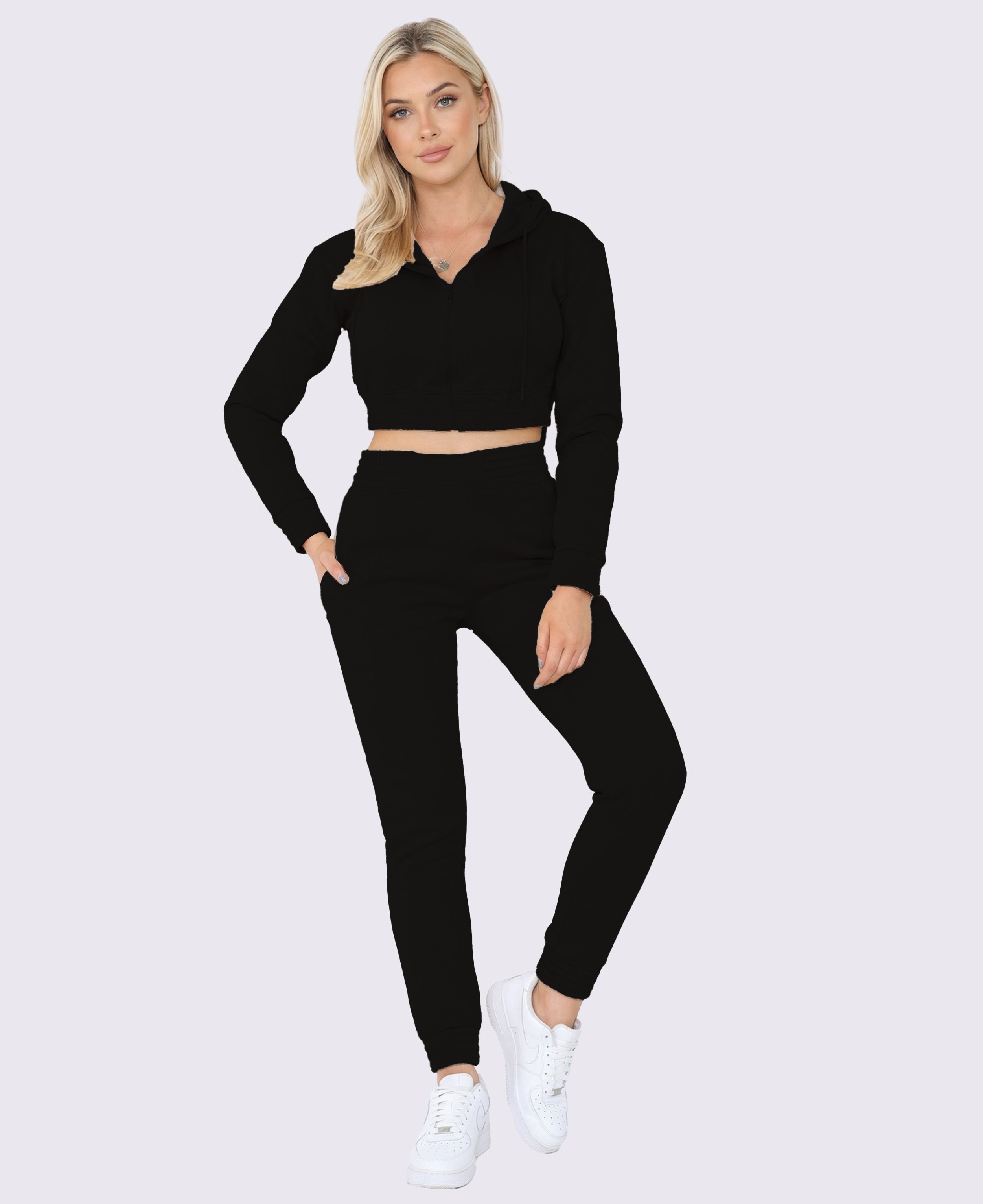 Women's Two Piece Sweatsuit - Black