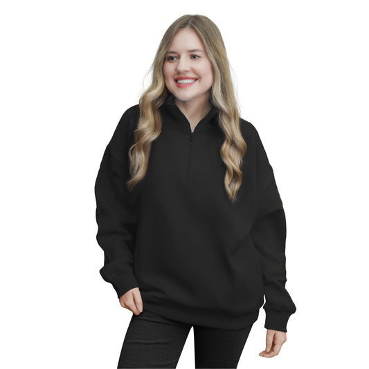Quarter Zip SweatShirts - Black