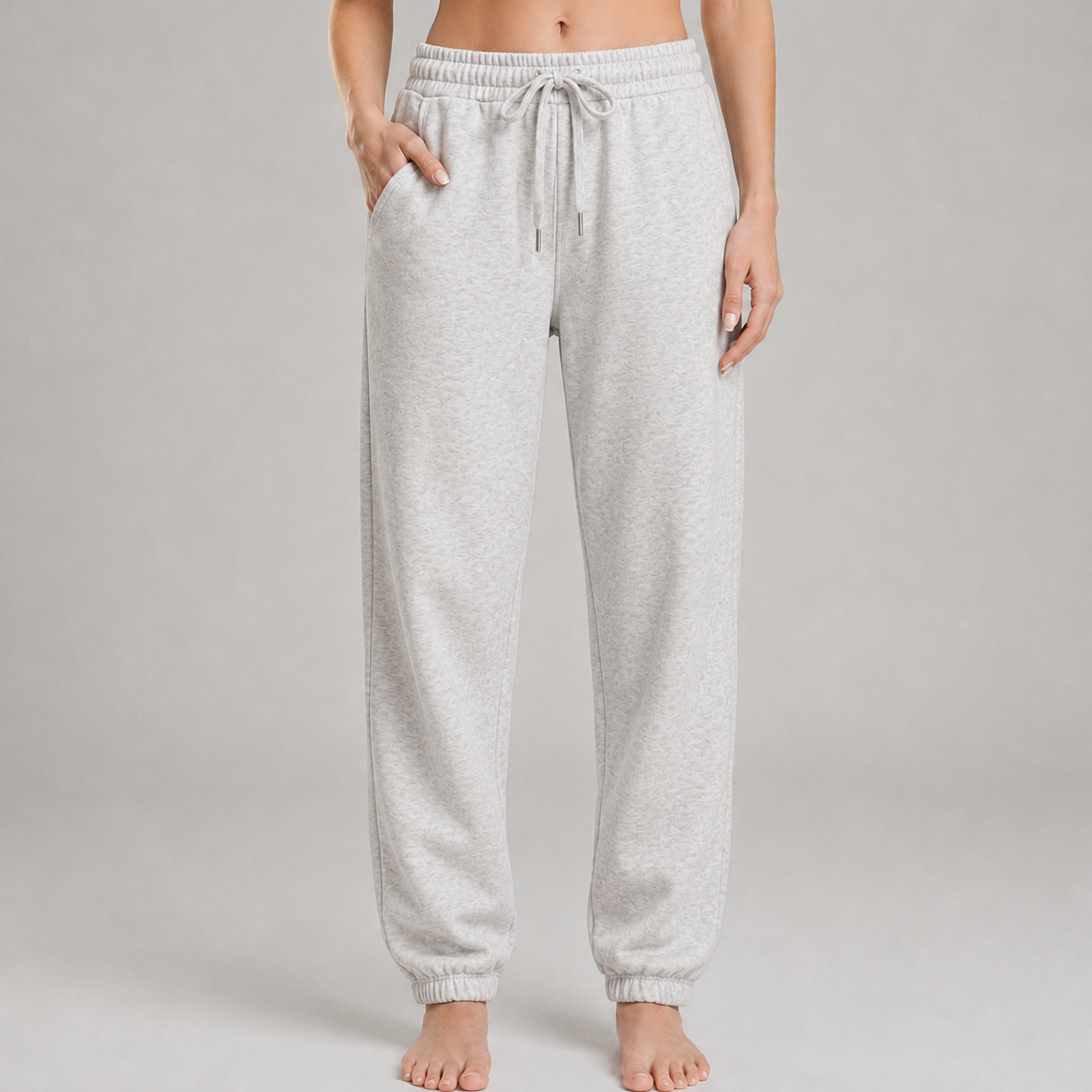 Sweatpant Elastic Bottom- Bleached Grey