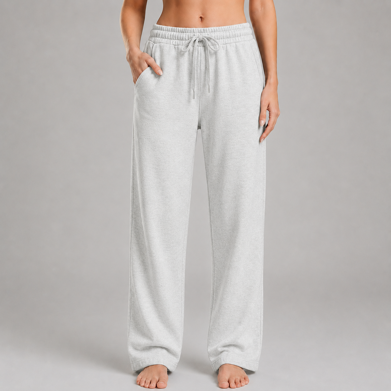 Sweatpant Open Bottom- Bleached Grey