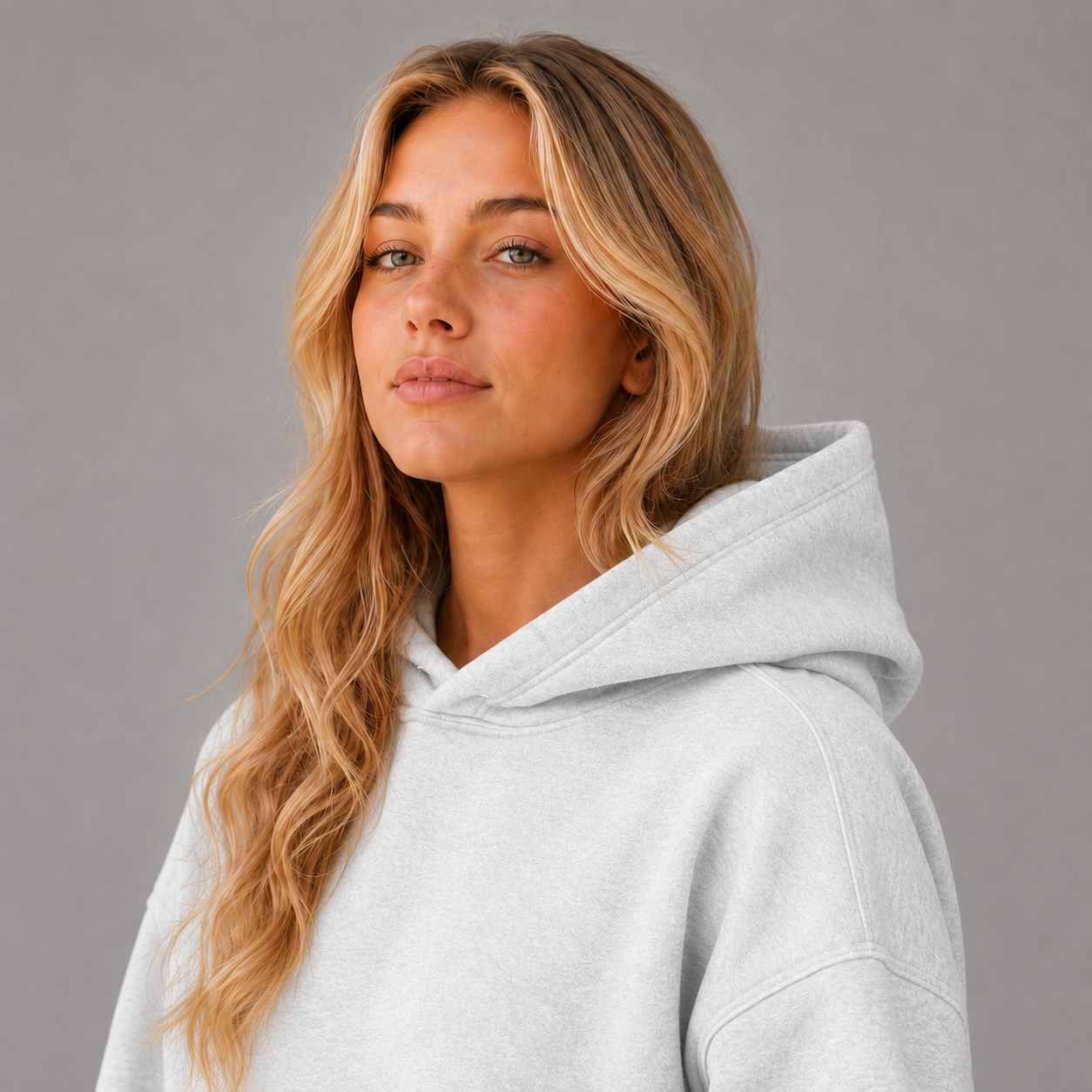 KEYNOO Oversized Pullover Hoodie – Bleached Grey