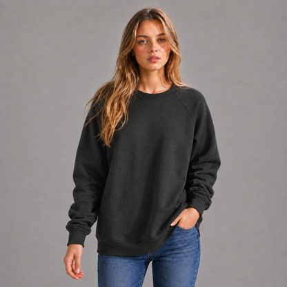 KEYNOO Oversized Crewneck Sweatshirt- Charcoal