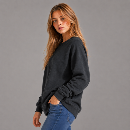 KEYNOO Oversized Crewneck Sweatshirt- Charcoal