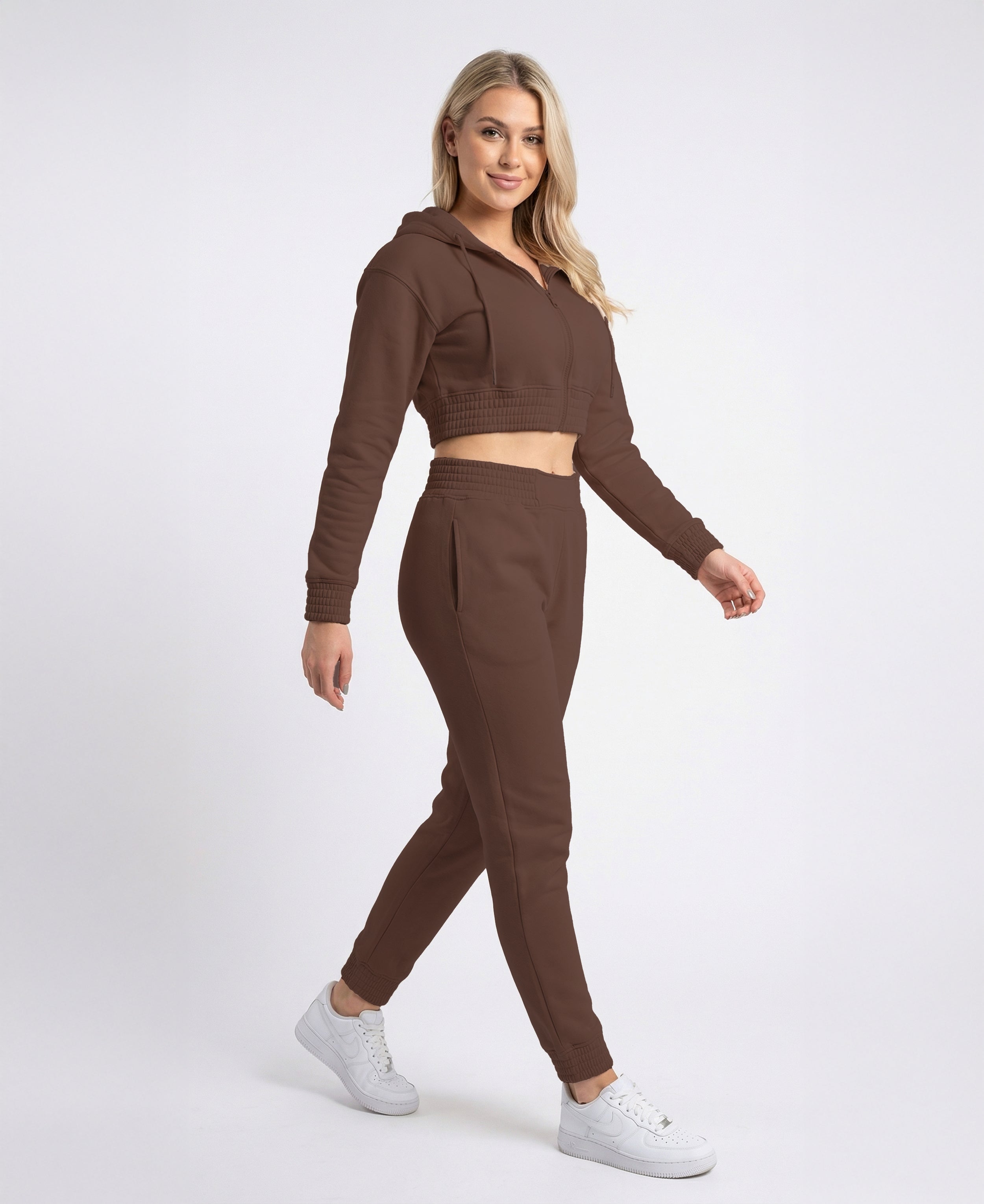 Women's Two Piece Sweatsuit - Chocolate