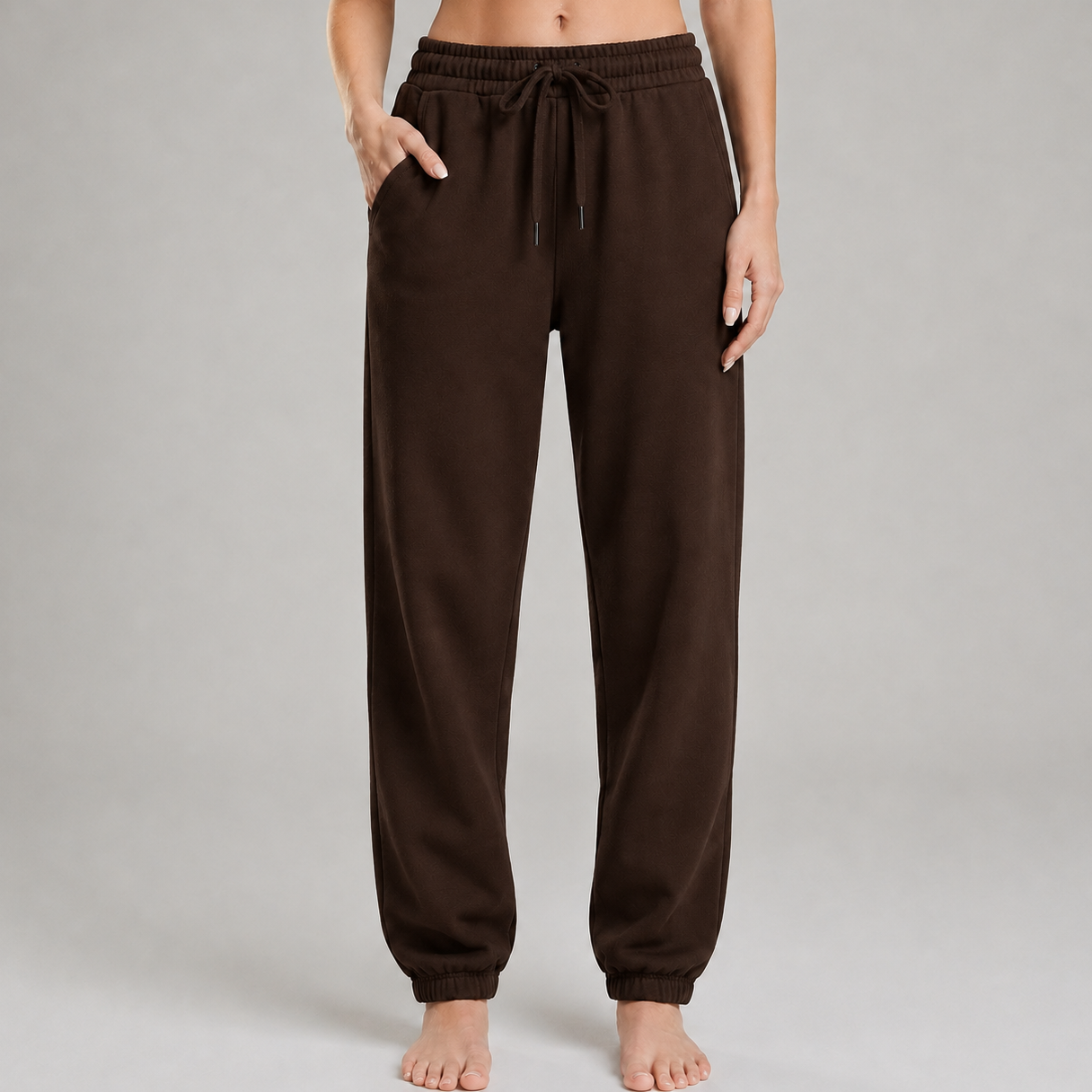 Sweatpant Elastic Bottom- Chocolate