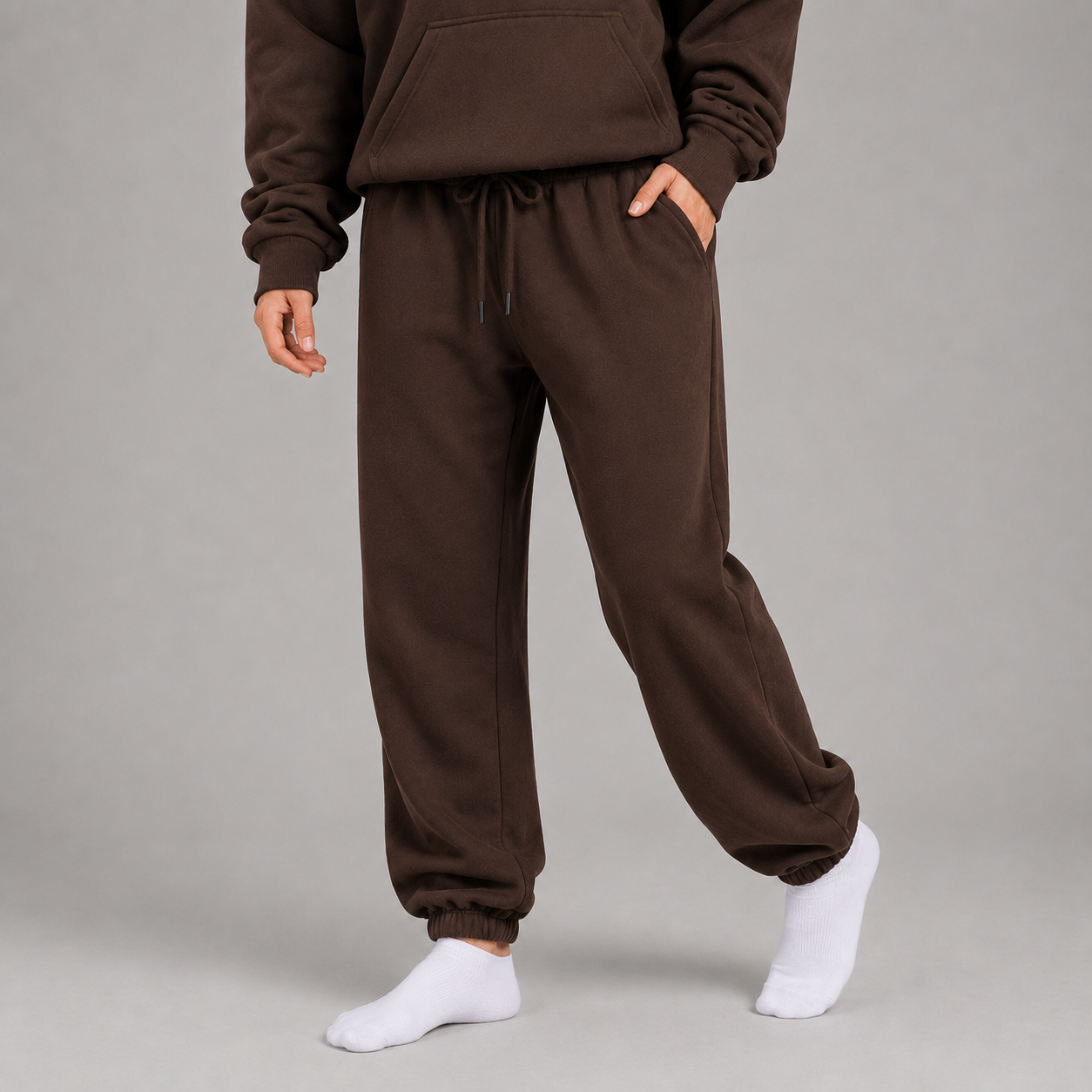 Sweatpant Elastic Bottom- Chocolate