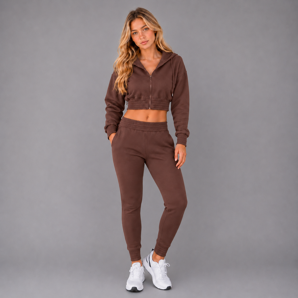 KEYNOO Women's Two Piece Sweatsuit- Chocolate