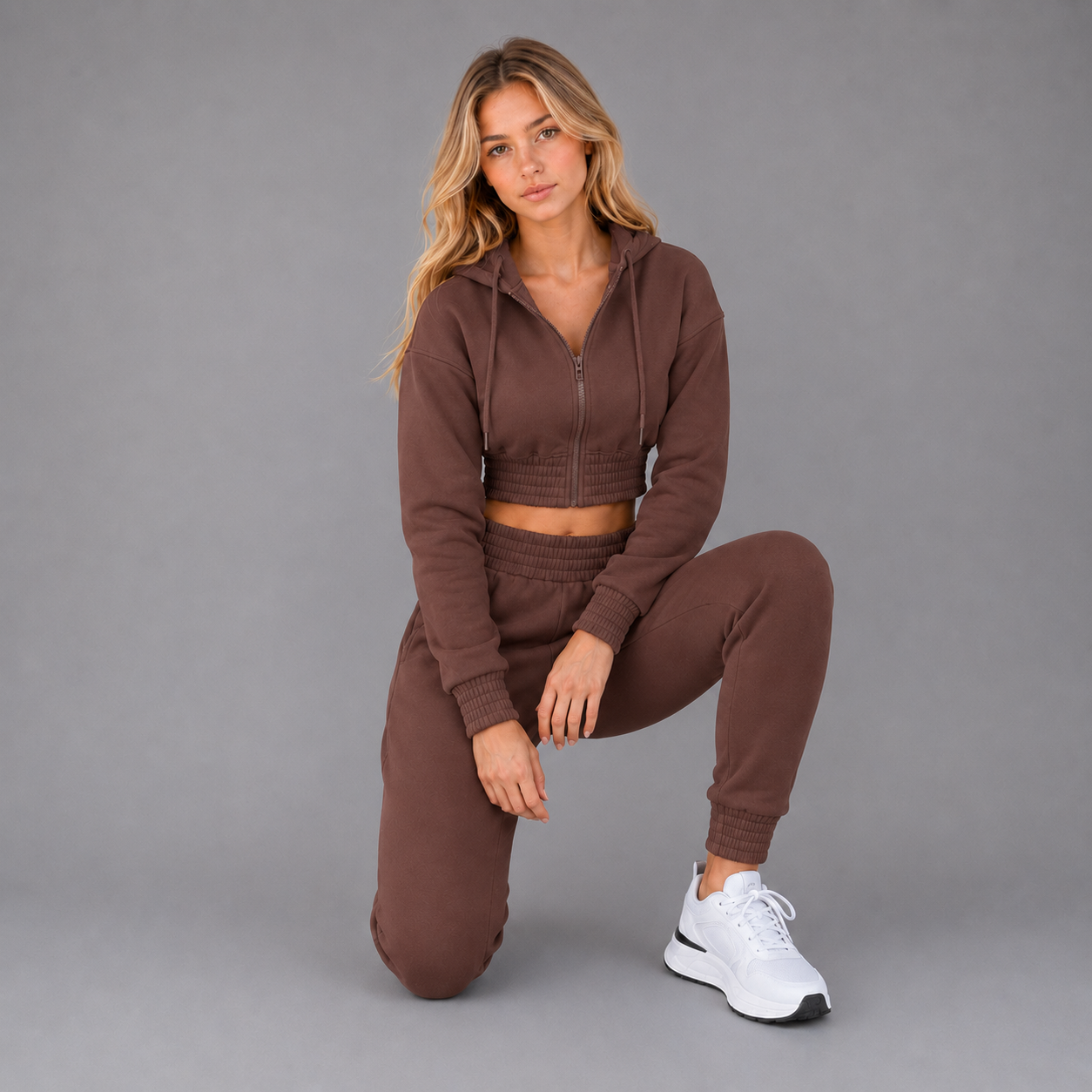 KEYNOO Women's Two Piece Sweatsuit- Chocolate