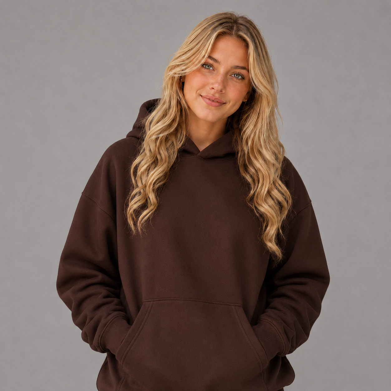 KEYNOO Oversized Pullover Hoodie – Chocolate