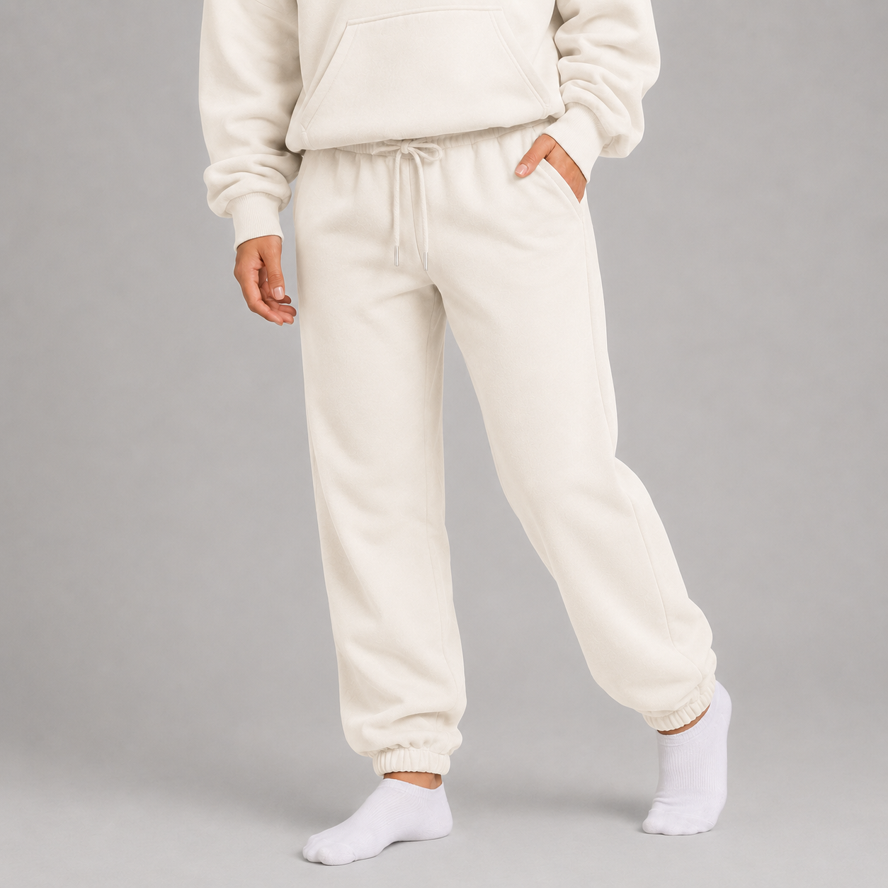 Sweatpant Elastic Bottom - Cream