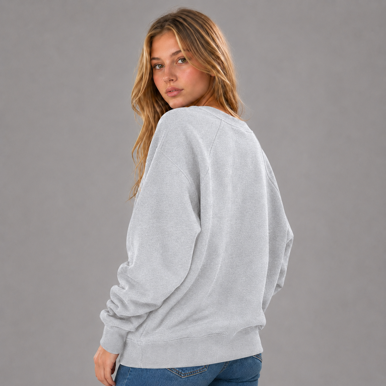 KEYNOO Oversized Crewneck Sweatshirt- Heather Gray