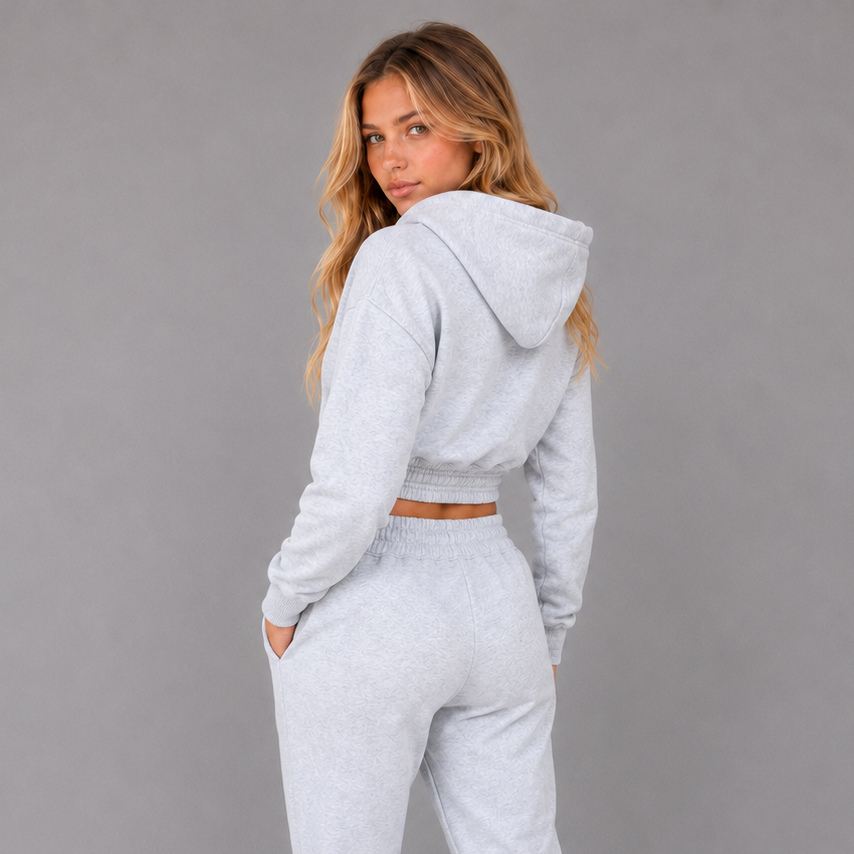 KEYNOO Women's Two Piece Sweatsuit- Heather Gray