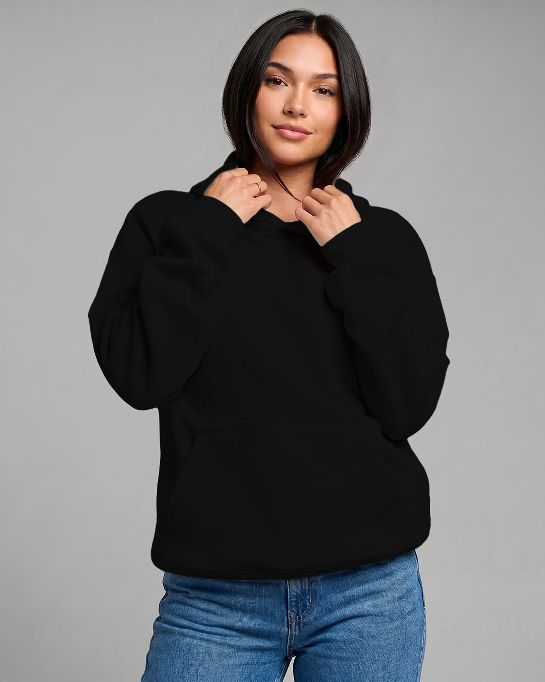 KEYNOO Oversized Pullover Hoodie – Black