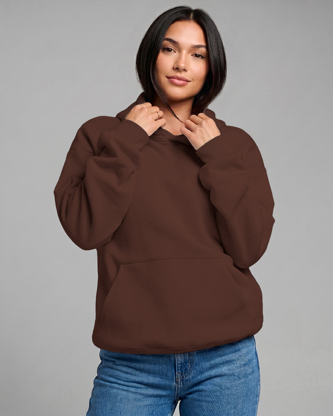 KEYNOO Oversized Pullover Hoodie – Chocolate