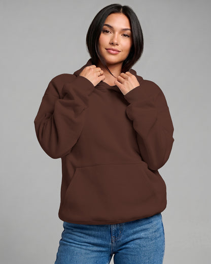 KEYNOO Oversized Pullover Hoodie – Chocolate