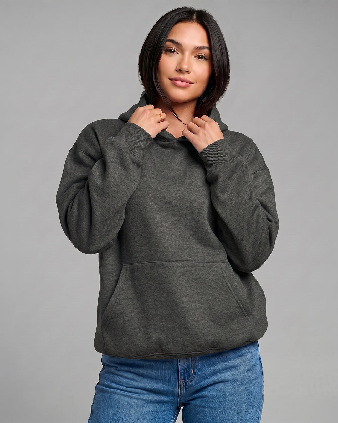 KEYNOO Oversized Pullover Hoodie – Charcoal