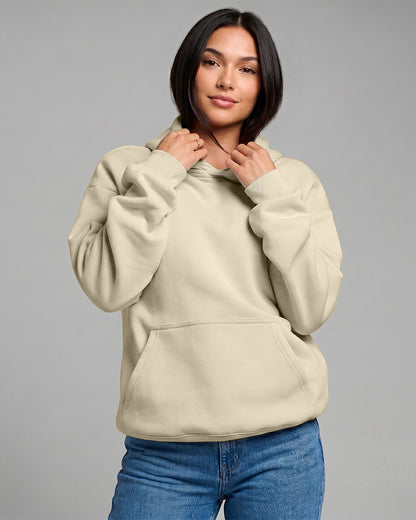 KEYNOO Oversized Pullover Hoodie – Cream