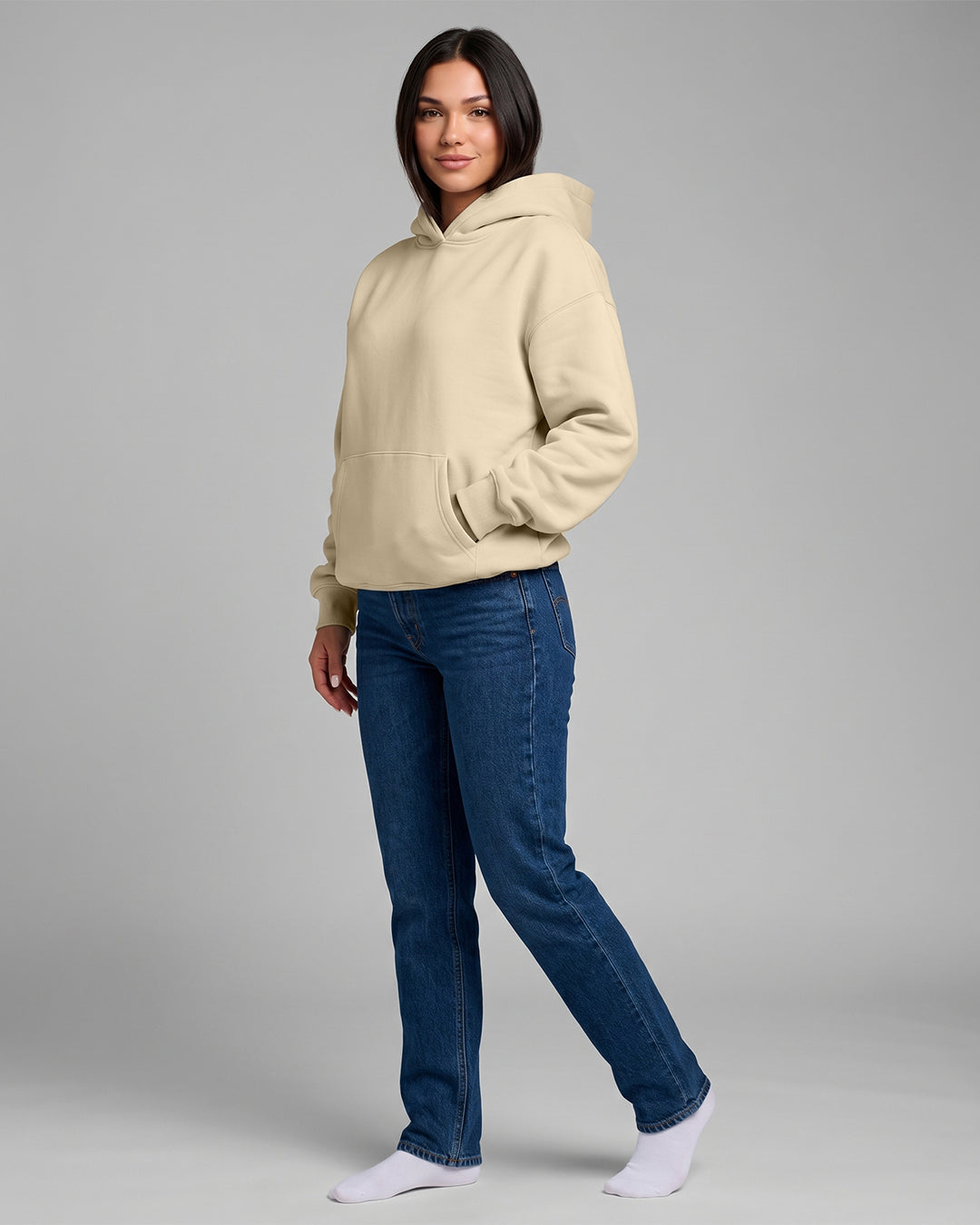 KEYNOO Oversized Pullover Hoodie – Stone