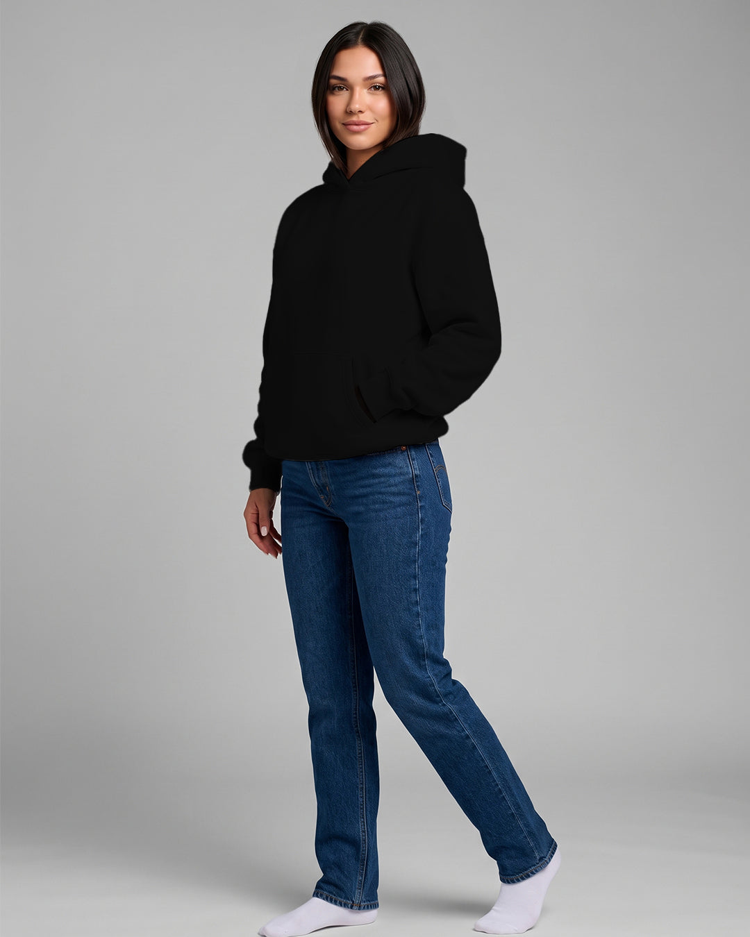 KEYNOO Oversized Pullover Hoodie – Black